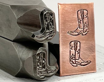 Set Of 2 Cowboy Stamps, 13x11 mm Steel Stamps, Western Stamps, Jewelry Stamping, Southwest Stamp, Stamping Tools, Jeweler Gift, Romazone