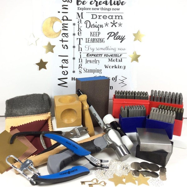 Jewelry stamp kit, Metal Stamping Kit, 3 Letter Sizes, 1.5mm, 2mm, 3m, stamping kit, stamp on metal, make stamped jewelry