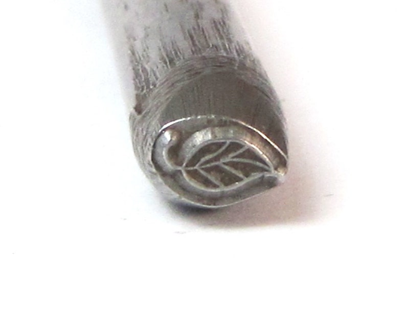 LEAF with smooth edges Design stamp for silver working 5.5x4mm image 1