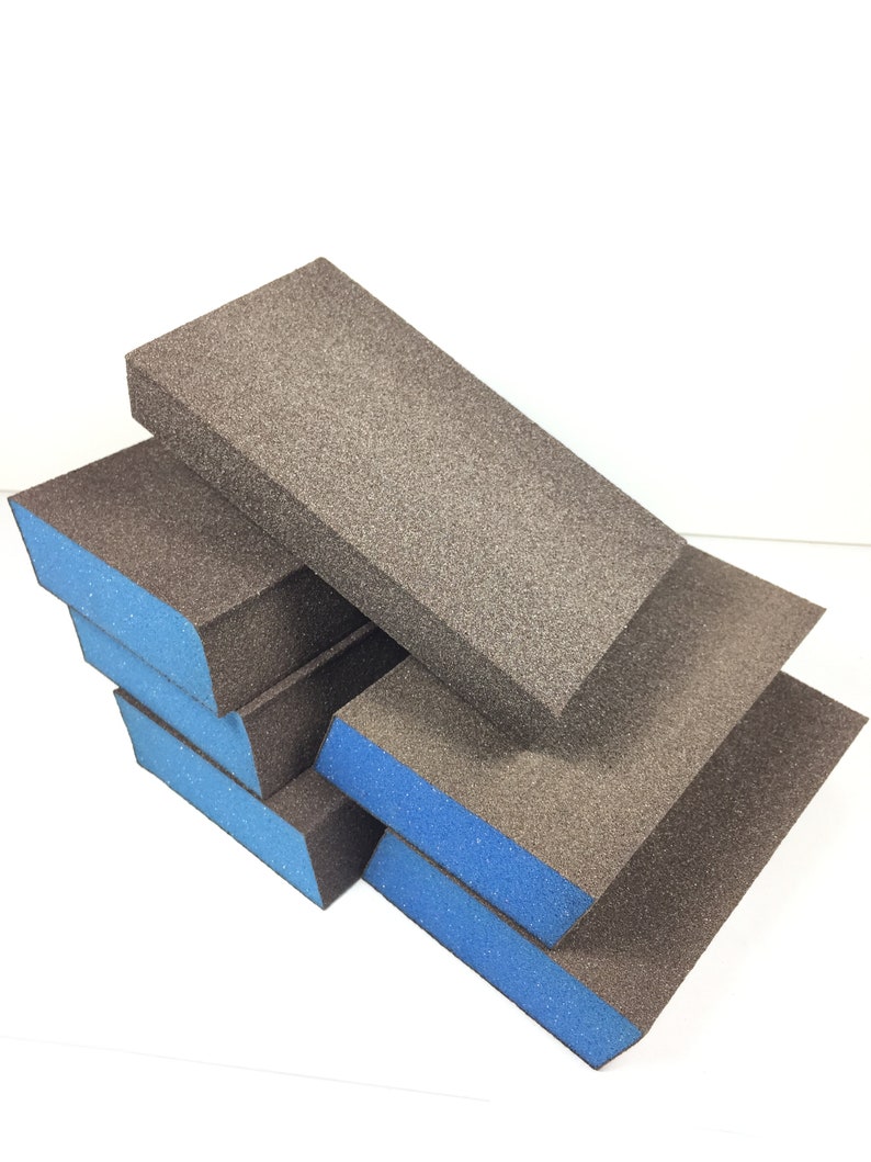 Sanding Blocks 6 Pack Fine Grit Sanding Slant Edge Sponge Etsy