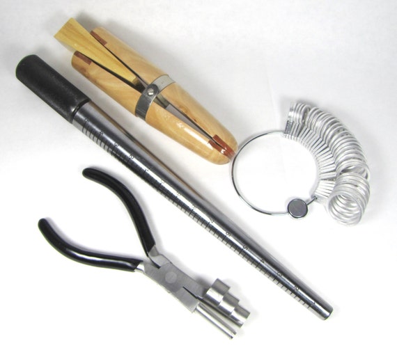 Ring Making Tools Kit, Steel Ring Mandrel Set, Ring Coiling Pliers, Wood  Ring Clamp, Aluminum Finger Size Gauge, Jewelry Maker Gift,romazone 