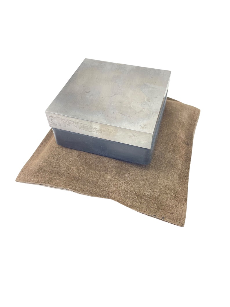 Steel Block 4 x 4 x 3/4 7 inch, Bench Block, Sand Bag, Hammer Pillow, Rubber Block, Stamping Block, Forging Block, Jewelry Stamping image 3