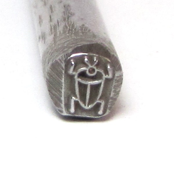 Egyptian Metal Stamp, Scarab Stamp, Silver Working, Charm Stamping, Jewelry Making Tools, Metal Stamping, Steel Stamp, Romazone ~5.5x4.5mm
