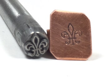 Fleur De Lis Stamp, Metal Stamp Fleur De Lis, Steel Stamp, 6x6mm, Jazz Jewelry Making, Jewelry Stamp, Flower Stamp, Metal Stamping, Romazone