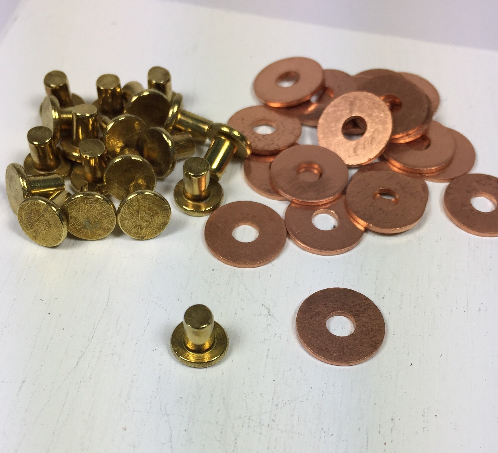 Messingnieten flache Obernieten flache Kopffieten inkl. Etsy