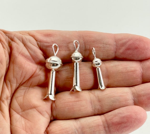 Sterling Silver Squash Blossom Beads, Native Squash Blossom Beads, Traditional Squash Blossom Charms, Squash Blossom Drop, Southwestern