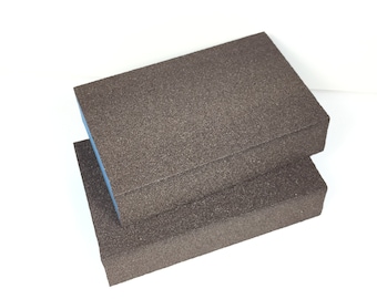 Set Of 2 Sanding Sponge Blocks, 3x5x1 Fine Grit Sanding Block, Slanted Edge Block, Hand Sanding Block, Metal Polishing, Jewelry Making Tools