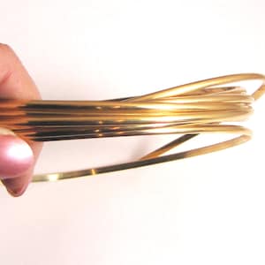 Fil doré demi-rond, 3 m de fil de calibre 8, fil de laiton rouge, fil pour anneaux, fil pour jonc épais, fil pour bijoux, fil de cuivre, fil pour fabrication de bijoux