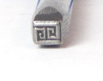 Greek Key Stamp, 5x4mm Stamp, Greek Metal Stamp, Jewelry Stamping, Greek Coil Stamp, Metal Stamping, Greek Symbols Stamp, Romazone