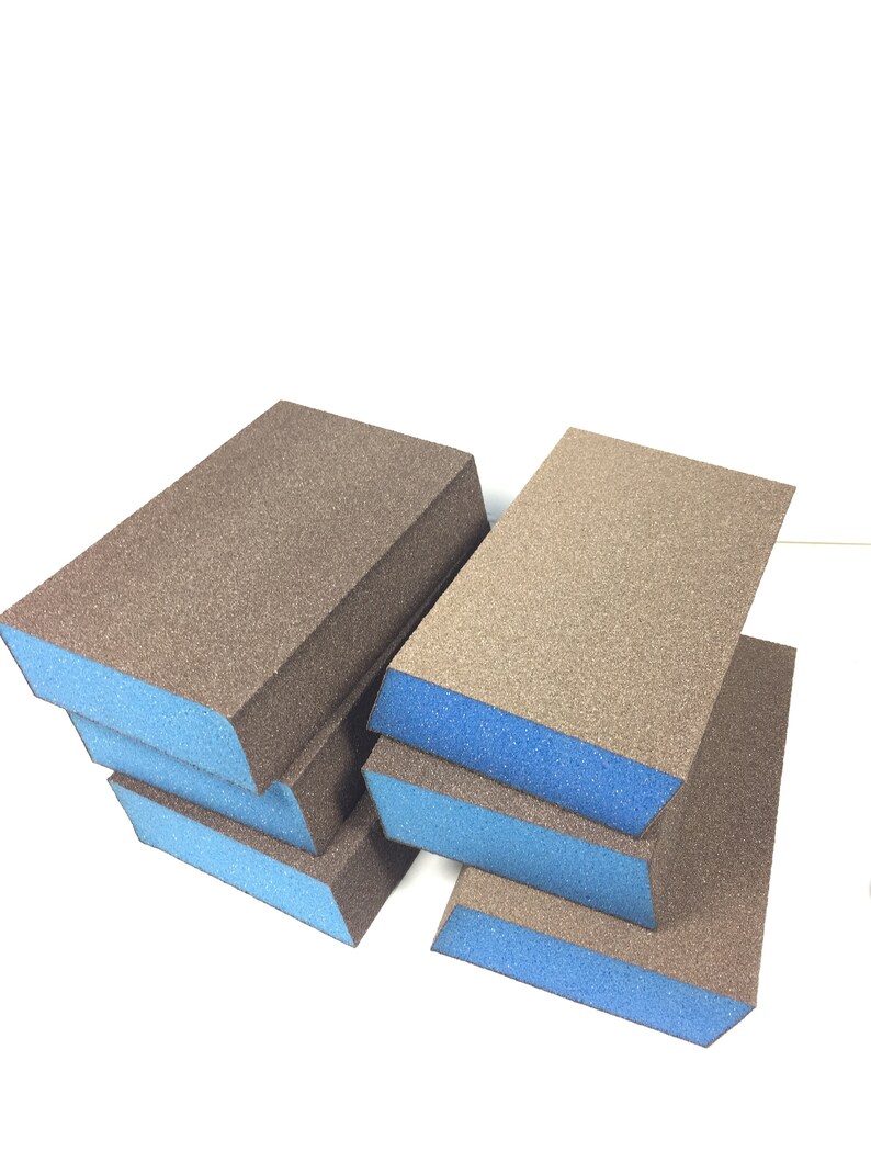 Sanding Blocks 6 Pack Fine Grit Sanding Slant Edge Sponge Etsy