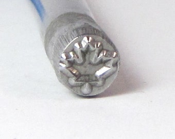 Maple Leaf design 5.5 x 5.5 mm stamp for silver jewelry and name charms