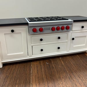 1:12 Scale pre colored unassembled range top Kitchen Island beaded trim EASY FIT KIT is ready for easy assembly. 3D Printed.