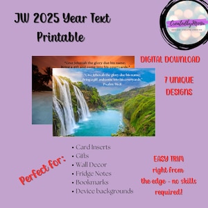JW 2025 Year Text Printable | Digital Download | Card Insert, Giftable, Wall Decor, Fridge Decor & More!