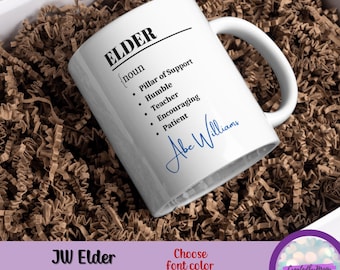 JW Elder Appreciation Mug – Coffee Mug, Tea Mug, Dishwasher Safe, JW Elder mug, elder gifts, thank you gift
