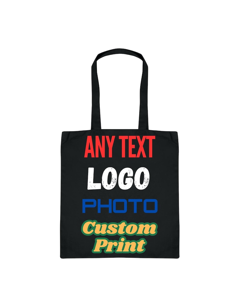 Custom Printed Canvas Tote Bag: Personalized Photo, Logo, Text - Etsy UK