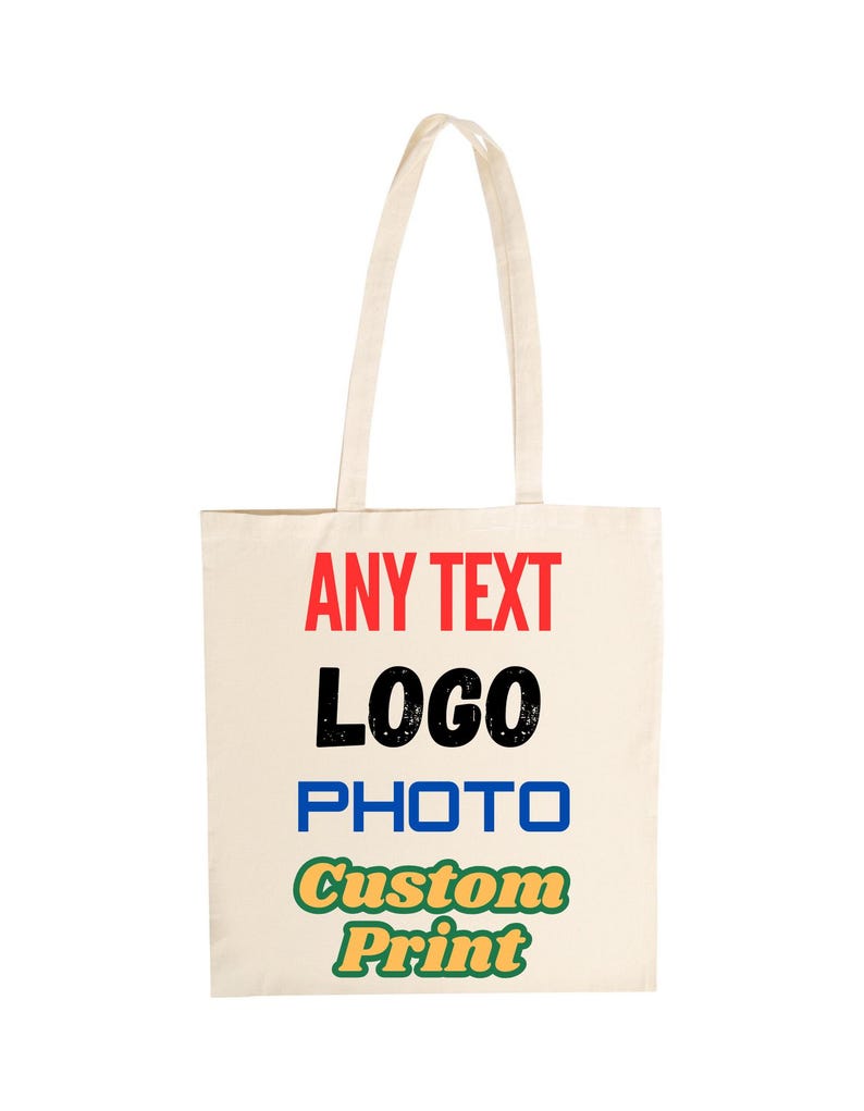 Custom Printed Canvas Tote Bag: Personalized Photo, Logo, Text - Etsy UK