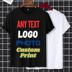 Personalised Cotton T-Shirt: Custom Text, Logo, or Photo Print