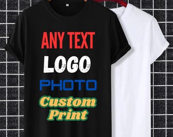 Personalised Cotton T-Shirt: Custom Text, Logo, or Photo Print