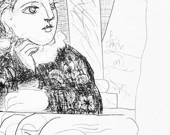 Pablo Picasso, La Bonne dans l'Atelier de Sculpture, Suite Vollard, Fac-simile Signed, Limited Edition Lithograph