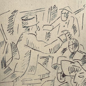Fernand Léger, Soldats Jouant Aux Cartes, Fernand Léger, Dessins de Guerre, litografia w edycji limitowanej