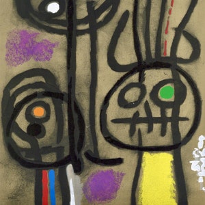 Joan Miró, Composition (Cramer 103; Mourlot 382-383), Miró Cartones 1956-1965, Limited Edition Lithograph