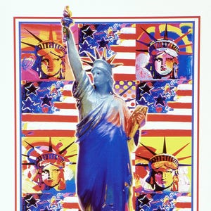 Peter Max, God Bless America, Hand Signed, Official Limited Edition Lithograph