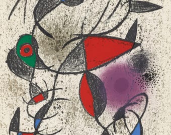 Joan Miro, Limestone Fault, from Memories and Portraits of Artists, Limited Edition Lithograph, 1972