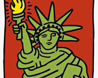 Keith Haring, Freiheitsstatue, offizielle Ausgabe Siebdruck