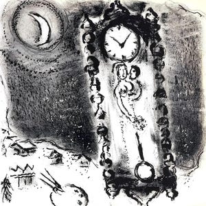 Marc Chagall, Chagall&#39;s Uhren, Limited Edition Lithograph