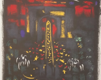 Andre Masson, Place de la Concorde and the Arc de Triomphe, from Views of Paris, Limited Edition Lithograph, 1963