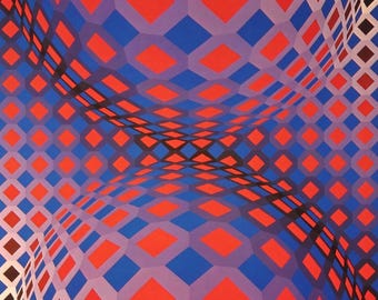 Victor Vasarely, Composition, Octogone, Limited Edition Héliogravure