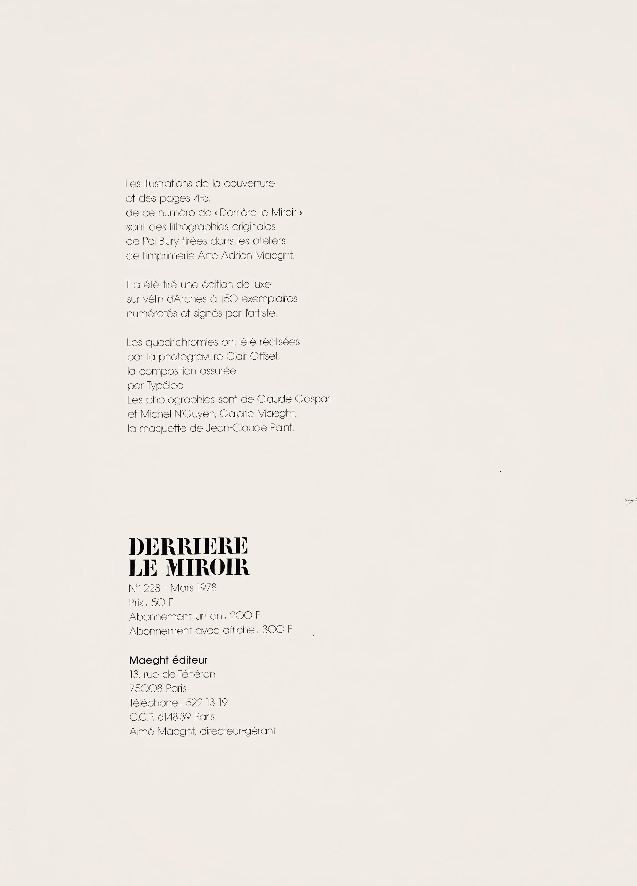 Pol Bury, Composition, Derrière Le Miroir, Limited Edition