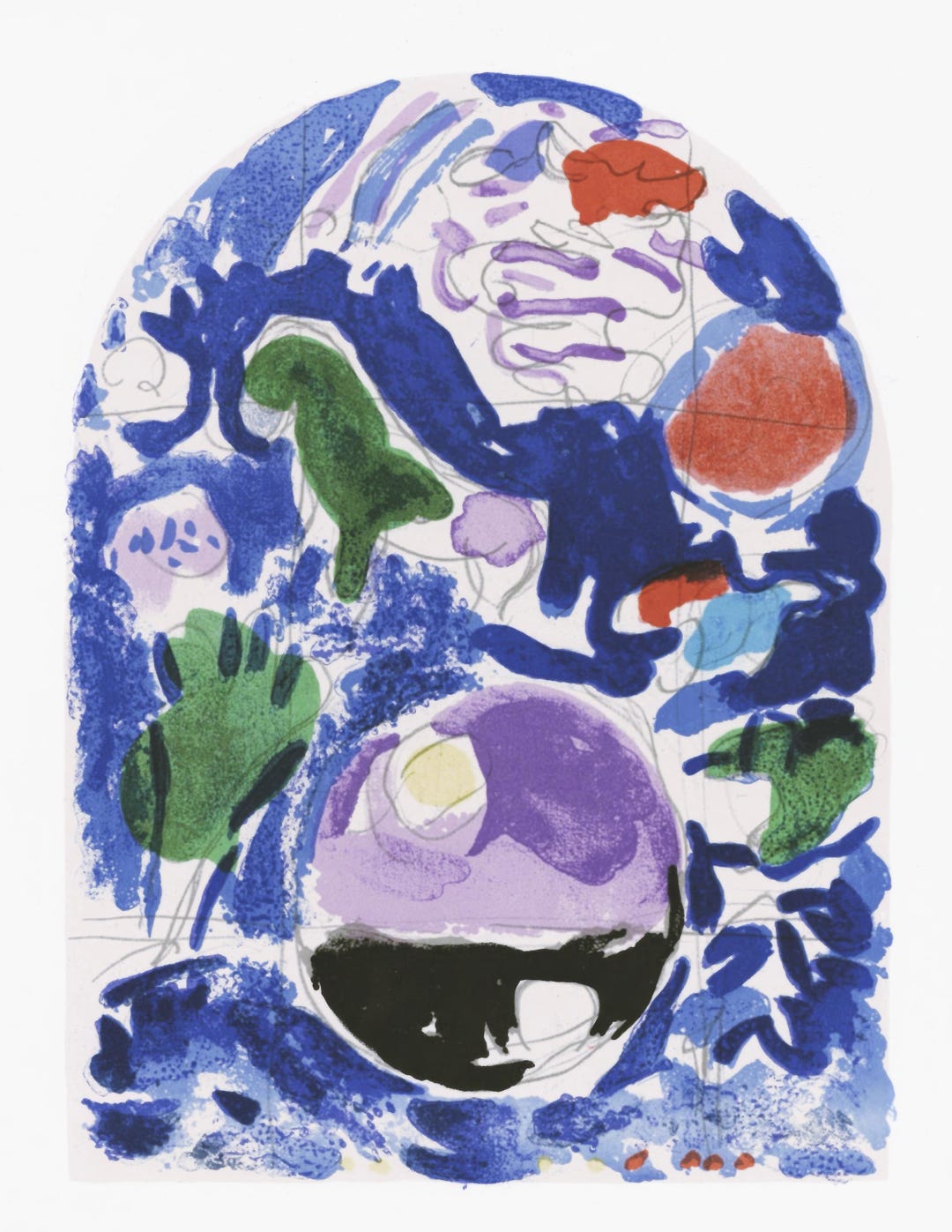 Marc Chagall Simeon 額装品　エルサレム聖堂　シメオン Marc Chagall, Tribe of Simeon, from The Jerusalem Windows, Limited