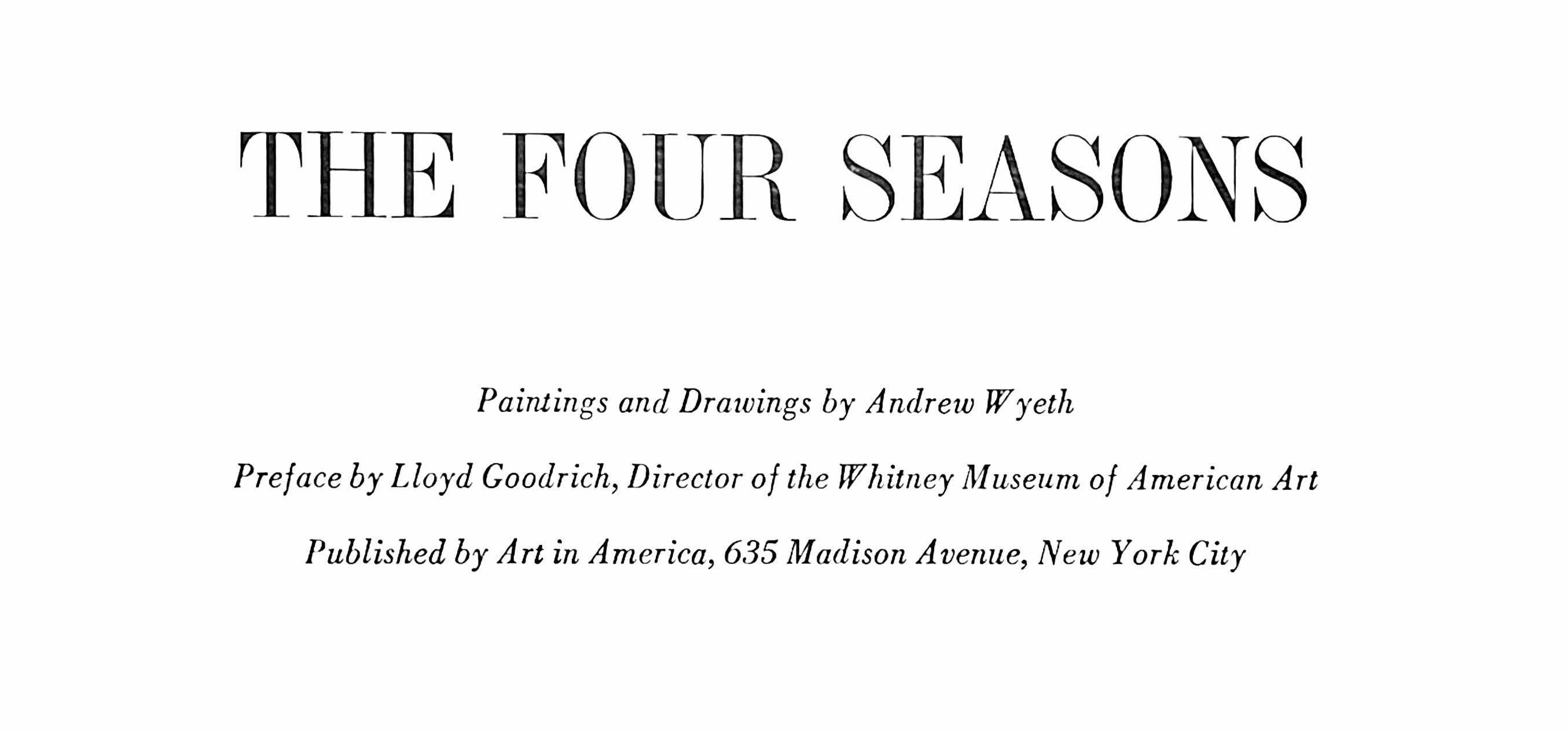 Andrew Wyeth, Burning Off, the Four Seasons, Limited Edition