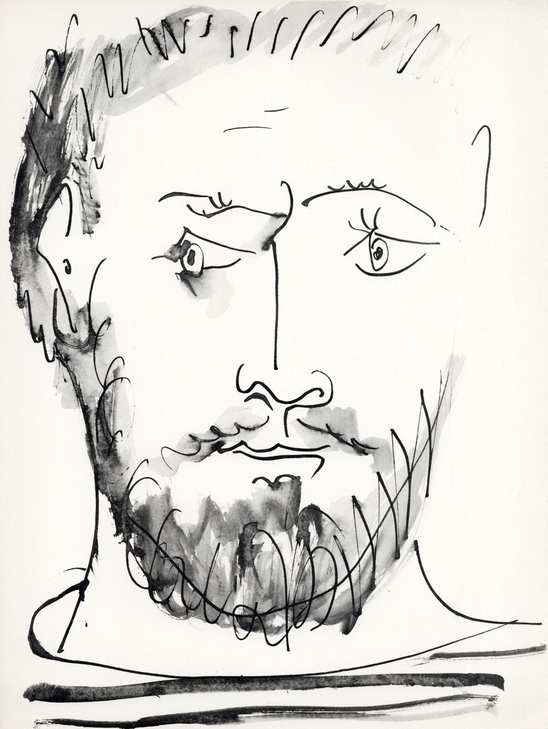 Pablo Picasso, Visage D'homme, Profil Droit (cramer No. 84), 40