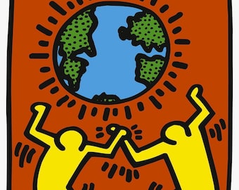 Keith Haring, Bez tytułu (świat), wydanie oficjalne, sitodruk