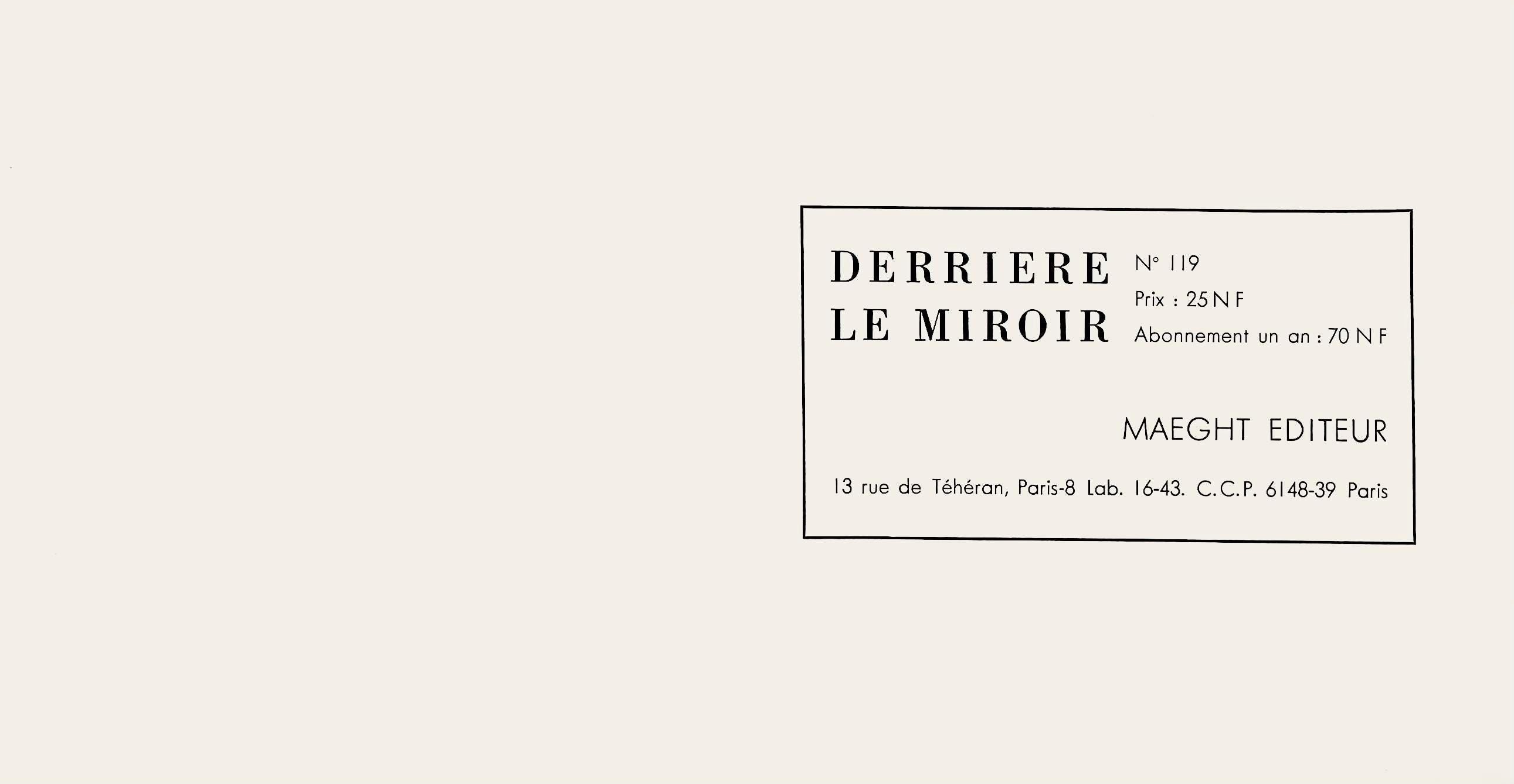 Eduardo Chillida, Composition, Derrière Le Miroir, Limited Edition