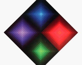 Victor Vasarely, Composition, Folklore Planétaire, Limitierte Auflage Héliogravure