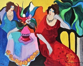 Itzchak Tarkay, Tranquility, Signed, Limited Edition Silkscreen