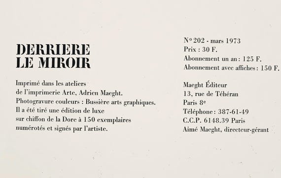Paul Rebeyrolle, Composition, Derrière Le Miroir, Limited Edition