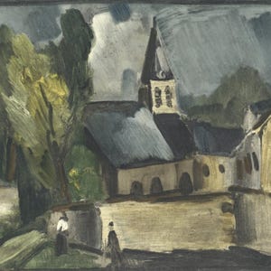 Maurice de Vlaminck, L&#39;église de Bougival, Vlaminck, Signed, Limited Edition Lithograph