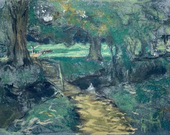 Jean-Edouard Vuillard, The Footbridge, from Vuillard, Twelve Pastels, Limited Edition Lithograph and Pochoir, 1966