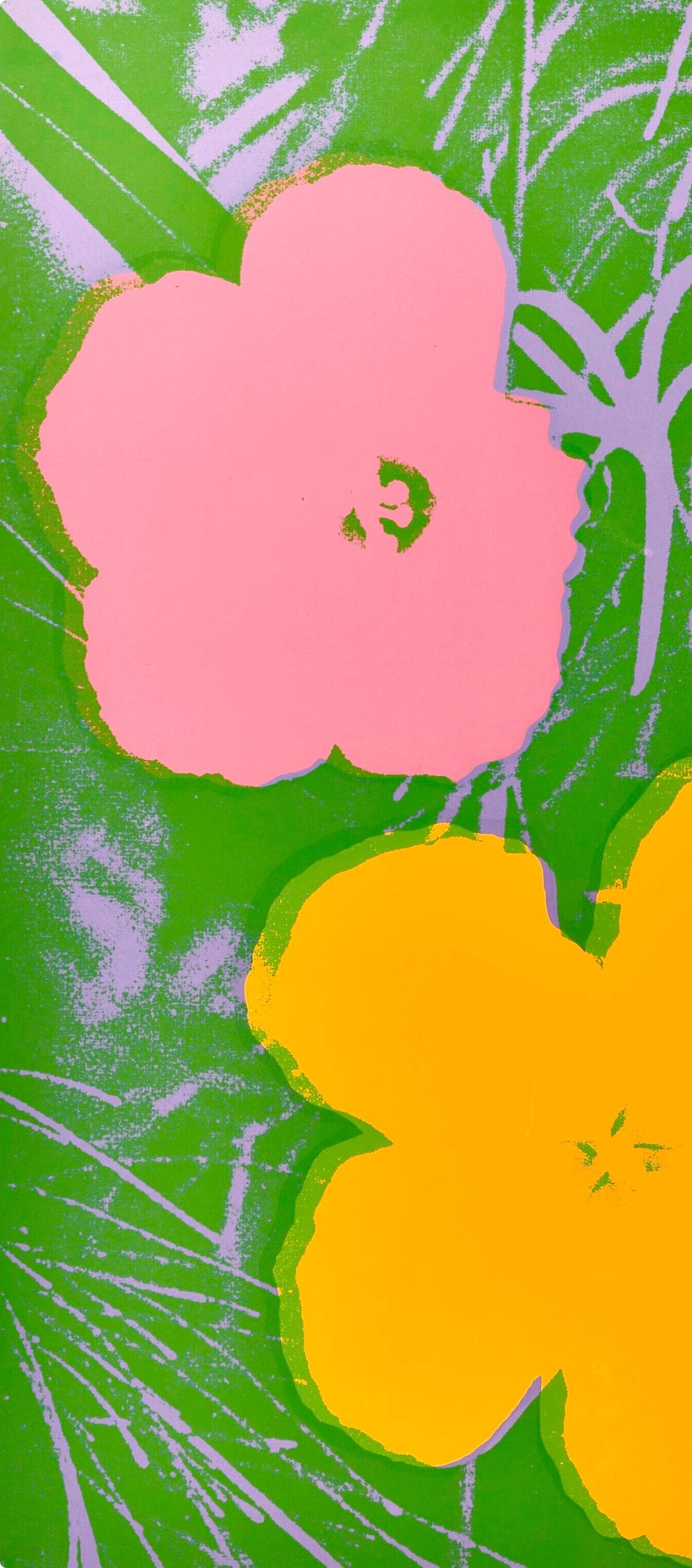 アンディーウォーホール、フラワー、大判、リトグラフ、限定版、 Andy Warhol / FLOWERS / Golden Shower on Chrome Mylar