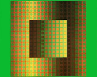 Victor Vasarely, Composition, Folklore Planétaire, Limited Edition Héliogravure
