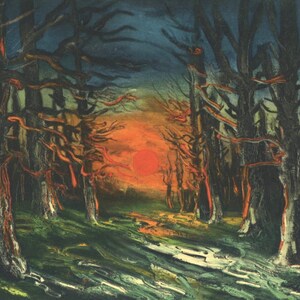 Maurice de Vlaminck, Coucher de soleil Forêt de Senonches, Vlaminck, Signed, Limited Edition Lithograph
