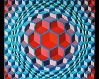 Victor Vasarely, Cheyt-MC-4, from Progressions I, Original Edition Heliogravure, 1972