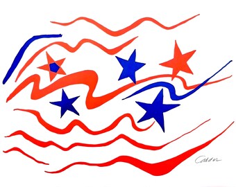 Alexander Calder, Stars and Stripes, Collection Braniff International Airways Flying Colors, lithographie en édition limitée