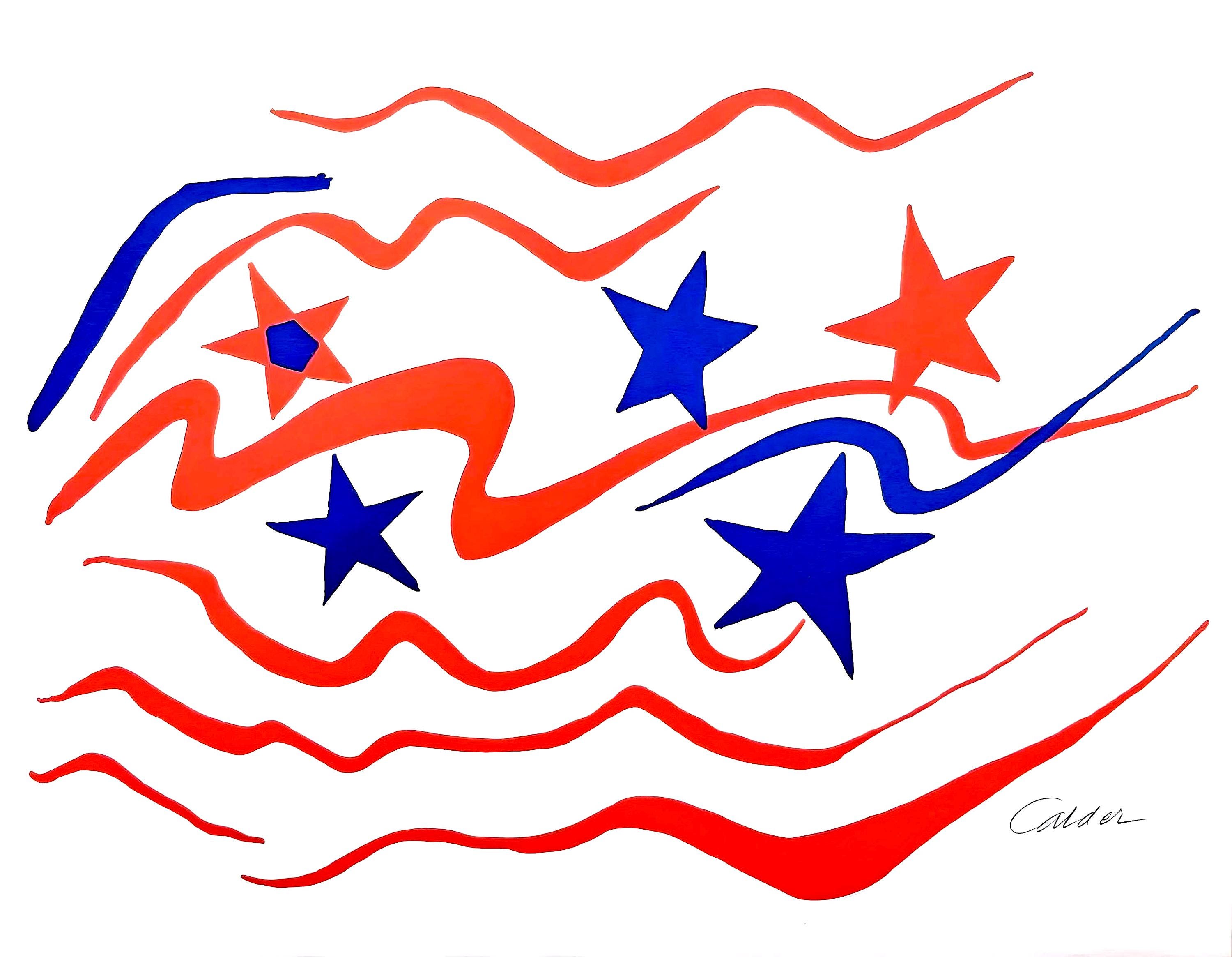 カルダー Alexander Calder 刷り込みサイン Spirale et Triangle Rouge Alexander Calder, Signed - AptDeco