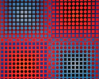 Victor Vasarely, Composition, Folklore Planétaire, Limited Edition Héliogravure