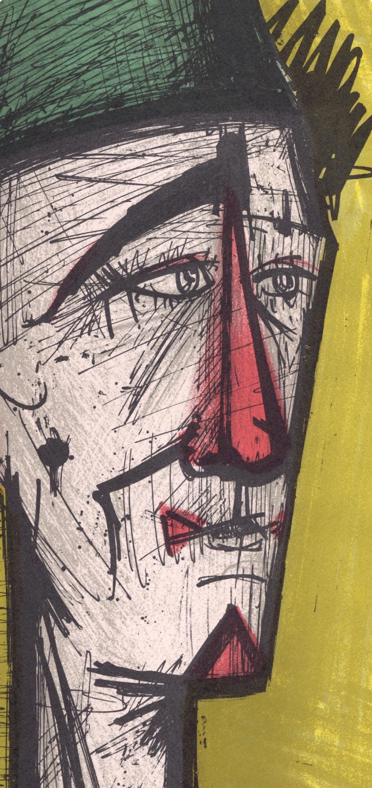 ベルナール・ビュフェ作『道化師ジョジョ』、リトグラフ 1952-1966年